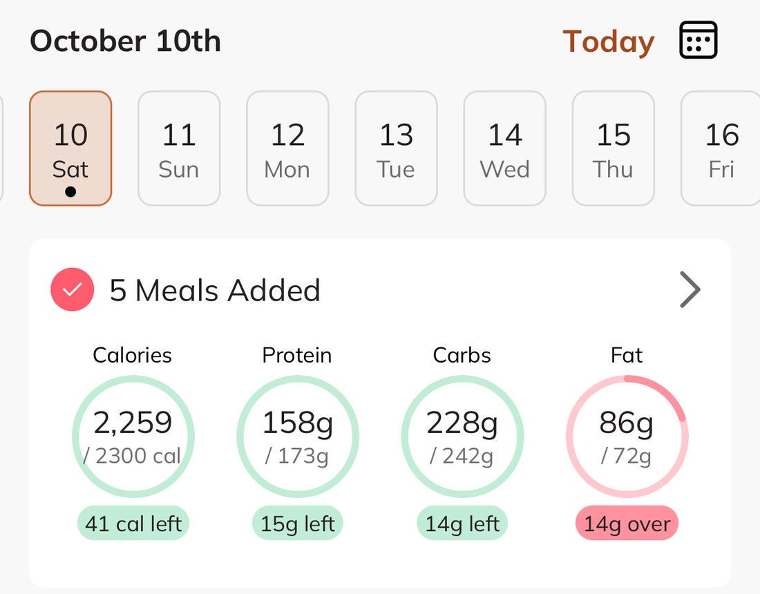 The Foundations app home screen with daily nutrition and workouts
